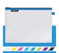 Leitz WOW Reise Zip-Beutel, durchsichtig, Ideal zur Organisation auf Reisen und im Handgepäck, Kosmetiktasche, Groß, 30 x 23 cm, Blau, 40260036