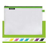 Leitz Reise Zip-Beutel WOW durchsichtig, groß 30 x 23 cm, Grün