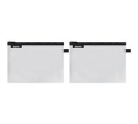 Leitz WOW Reise Zip-Beutel, durchsichtig, Ideal zur Organisation auf Reisen und im Handgepäck, Wasserabweisend, Mittel, 24 x 17 cm, Schwarz, 40250095 (Packung mit 2)