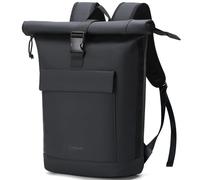 Lekeinchi Rolltop Rucksack Damen & Herren, Elegant Laptop Rucksack Wasserdicht mit 17 Zoll Laptopfach, Großer Reiserucksack Tagesrucksack Schulrucksack für Reisen, Uni Schule, Arbeit - Schwarz