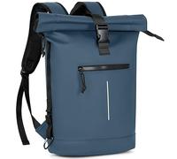 Lekeinchi Rolltop Rucksack Wasserdicht für Damen & Herren, Großer Laptop Rucksack mit Computerfach für 17 Zoll Laptop, Elegant Reiserucksack Daypack für Reisen, Radfahren, Uni Schule, Arbeit-Blau