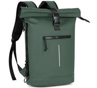Lekeinchi Rolltop Rucksack Wasserdicht für Damen & Herren, Großer Laptop Rucksack mit Computerfach für 17 Zoll Laptop, Elegant Reiserucksack Daypack für Reisen, Radfahren, Uni Schule, Arbeit-Grün