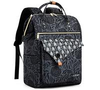 Lekesky Rucksack Damen Rucksack 15,6 Zoll Schulrucksack Daypack mit Anti Diebstahl Tasche für Reisen, Arbeit, Uni, Schule u. Büro, Drucken Rose