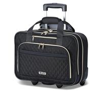 Lekespring Laptop Trolley Business mit Rolling Rädern, Stylische Wasserdicht Handgepäck Koffer Organizer mit 15.6 Zoll Laptopfach, Rollkoffer Aktenkoffer für Reisen/Business/Damen, Schwarz