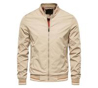 LELEW Sommer Bomberjacke Für Herren, Lange Ärmel, Dünne Baseballjacken, Leichte Atmungsaktive Jacken, Windjacke, Lässige Sport Laufmäntel, Oberteil, Khaki, 3XL