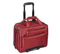 Lemasi Business Trolley Office Case mit Laptopfach 17 Zoll, Nylon, Rollen, Rot, 44,5 x 37 x 21 cm - Leichtlaufrollen & Trolley-System