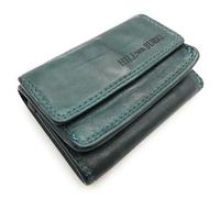 Lemasi Mini Geldbörse Herren & Damen aus echtem Waschleder - Kompakte Leder Geldbörse mit RFID Schutz, Münzfach, Kartenfächern & Druckknopf - Vintage Portemonnaie klein (Petrol)