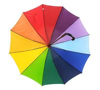 Lemasi XXL großer Regenschirm Partnerschirm Stockschirm Regenbogen Schirm Ø130cm bunt