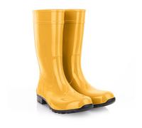 LEMIGO Damen Gummistiefel Wasserdicht Hohe Regenstiefel Gartenschuhe 967 Ilse (Gelb, 41)