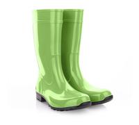 LEMIGO Damen Gummistiefel hohe Regenstiefel Ilse (38, grün)