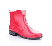 LEMIGO Damen Gummistiefeletten Kurze Gummistiefel Knöchel Regenstiefel Elke 36-42 EU (Rot, EU Schuhgrößensystem, Erwachsene, Numerisch, M, 41)