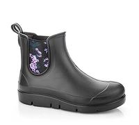 LEMIGO Damen Kurze Eva Gummistiefel Gummistiefeletten Chelsea Boots Stella (42, schwarz)
