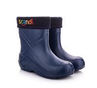 LEMIGO Kinder Warme Leichte Gummistiefel Unisex Gefüttert Filzisolierte Eva Thermo Regenstiefel 763 Scandi 24-37 EU (Marineblau/Bunt, 27)