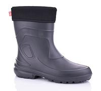 LEMIGO leichte Damen EVA Gummistiefel gefüttert Jessy (Dunkelgrau/Schwarz, 37 EU)