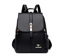 LEMITA Rucksack Für Damen Mit Großer Kapazität Lässiger Einfacher Vintage-Schulter-Umhängerucksack, Schwarz