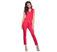 Lemoniade eleganter Jumpsuit in verschiedenen Varianten und Farben, Modell 1 Rot, Gr. M (36/38)