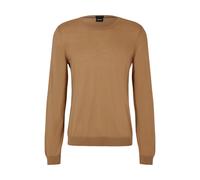 BOSS Slim Fit Pullover beige, Einfarbig