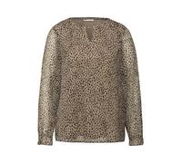 Langarmbluse STREET ONE, Damen, Gr. 40, sanded beige, Stoff, Obermaterial: 100% Polyester; Futter: 100% Modal, animal-print, klassisch normal, Rundhals, elastischer Bund, Blusen, mit Leomuster (854524