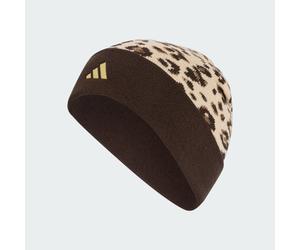 Leo Grafik Beanie Crystal Linen / Dark Brown / Gold Metallic S/M