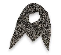 Leo Print Musselin Dreieckstuch Damen - Schal Halstuch aus 100% Baumwolle - Leichtes Musselin Tuch mit Leopardenmuster - 195 × 72 cm