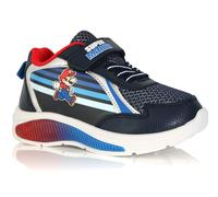 Leomil Kinder-Sneaker Nintendo Super Mario, Marineblau - Klettverschluss leicht und rutschfest - Größen 24 bis 32, blau, 31 EU