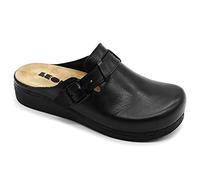 LEON 5000 Lederschuhe Clog Pantolette Komfortschuhe Hausschuhe, Damen, Schwarz, EU 38