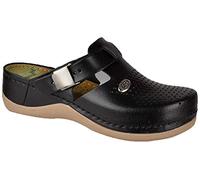 Leon 900 Komfortschuhe Lederschuhe Pantolette Hausschuhe Clog, Damen, Schwarz, EU 42