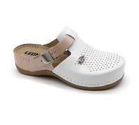 LEON 901 Komfortschuhe Lederschuhe Pantolette Hausschuhe Clog, Damen, Lachs, EU 41