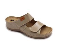 LEON 931 Sandalen Sandalette Clog Pantolette Komfortschuhe Hausschuhe, Damen, Cappuccino, EU 37