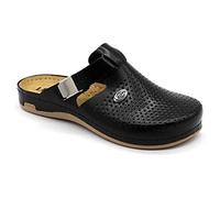 LEON 950 Komfortschuhe Lederschuhe Pantolette Hausschuhe Clog, Damen, Schwarz, EU 40