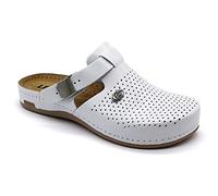 LEON 950 Komfortschuhe Lederschuhe Pantolette Hausschuhe Clog, Damen, Weiß, EU 41