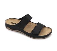 LEON 954 Lederschuhe Sandalen Sandalette Clog Pantolette Komfortschuhe Hausschuhe, Damen, Schwarz, EU 36
