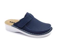 LEON V263 Clog Pantolette Komfortschuhe Hausschuhe, Damen, Blau, EU 36