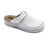 LEON V263 Clog Pantolette Komfortschuhe Hausschuhe, Damen, Weiß, EU 37
