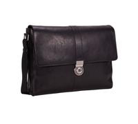 Leonhard Heyden Bergamo Messenger Leder 38 cm Laptopfach schwarz