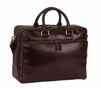 Leonard Heyden Cambridge Rv-Aktenmappe 3 Fächer Rotbraun Aktentasche