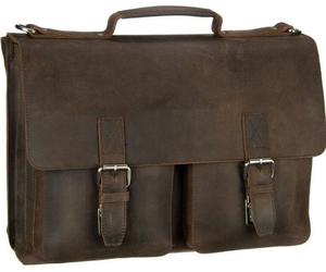 LEONARD HEYDEN - Leonhard Heyden Salisbury Aktenmappe 2 Fächer echt Leder brown Braun