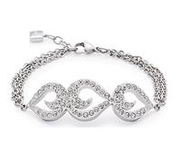 Leonardo 016053 Damen Armband Adorata Edelstahl Silber weiß Glas