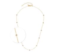 Leonardo Halskette Ciao Mini 022919 – Anker-Kette goldfarbener Edelstahl, Kristalle, Damen 40–45 cm