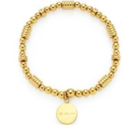 JEWELS BY LEONARDO Armband Elisabeth • elastische Arm-Kette aus goldfarbenem Edelstahl • voluminöser Mix aus Metallkugeln und -scheiben • 19 cm Länge • Schmuck Geschenk für Frauen • 024843