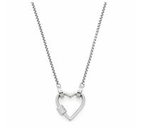 Charm-Kette LEONARDO "Minou Clip&Mix, 021804" Halsketten Gr. Edelstahl, Länge: 45 cm, silberfarben (edelstahlfarben, kristallweiß, kristallweiß) Damen Charms Armbänder Ketten mit Zirkonia (synth.) (13220025-0)