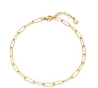 Leonardo Ciao Igana Fußkettchen aus Edelstahl, filigranes Sommer-Fußkettchen aus ovalen Ketten-Gliedern goldfarben, Modeschmuck für Damen, 021863