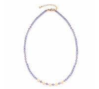 Leonardo Danica Sommer Special Halskette aus Edelstahl 1 Stück, lilane Cateye-Perlenkette mit Münzplättchen Dream roségold, Damenschmuck, 021877