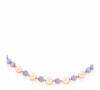 Leonardo Danica Sommer Special Halskette aus Edelstahl 1 Stück, lilane Cateye-Perlenkette mit Münzplättchen Dream roségold, Damenschmuck, 021877