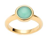 Fingerring LEONARDO "Bea, 023061, 023062, 023063" Fingerringe Gr. 18, Edelstahl, 2,8 mm, blau (gelbgoldfarben, türkis, türkis) Damen Fingerringe mit Glasstein (18449350-18)