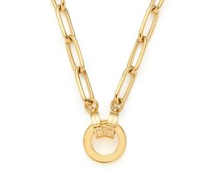 Leonardo - 45cm Kette mit Ring von Leonardo Estrella 021614 mit Stabgliedern aus Edelstahl vergoldet und polier