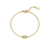 JEWELS BY LEONARDO Armband Ciao Sofia • Arm-Kette aus goldfarbenem Edelstahl • mintgrüner Glaskristall und Kleeblatt-Anhänger • 17-19 cm Länge • Geschenk Damen Schmuck • 021652