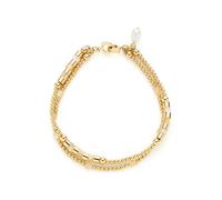 JEWELS BY LEONARDO Armband Caronna • Arm-Kette aus goldfarbenem Edelstahl • Feinste Goldkugeln • schimmerndes Perlmutt • 19 cm Länge • Schmuck Geschenk für Frauen • 024918