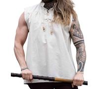 Leonardo Carbone® Ärmelloses Mittelalter Hemd Louis - Mittelalter Kleidung, Mittelalter?Hemd Herren, LARP-Kleidung, Festival Outfit Herren, Kostüm, Freizeithemden Natur XXXL