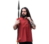 Leonardo Carbone® Ärmelloses Mittelalter Hemd Louis - Mittelalter Kleidung, Mittelalter?Hemd Herren, LARP-Kleidung, Festival Outfit Herren, Kostüm, Freizeithemden Rot L